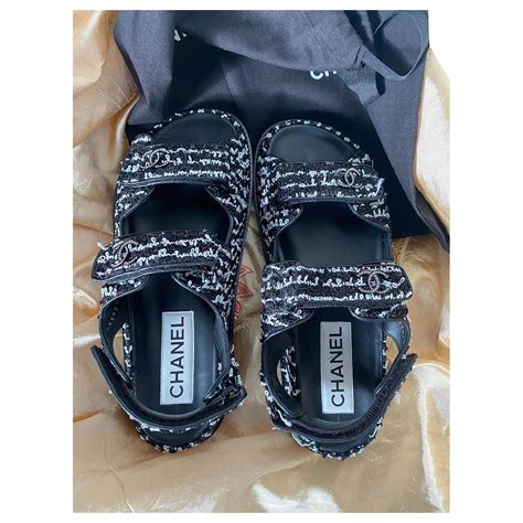 chanel dad sandals price|chanel dad sandals tweed.